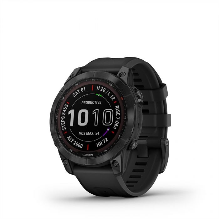Garmin FENIX 7 SAPPHIRE FEKETE DLC TITÁNIUM, FEKETE SZILIKON SZÍJJAL (SOLAR)