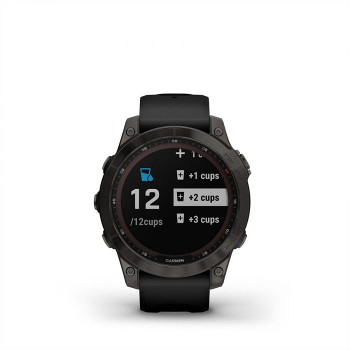 Garmin FENIX 7 SAPPHIRE SZ�RKE DLC TIT�NIUM, FEKETE SZILIKON SZ�JJAL (SOLAR)	