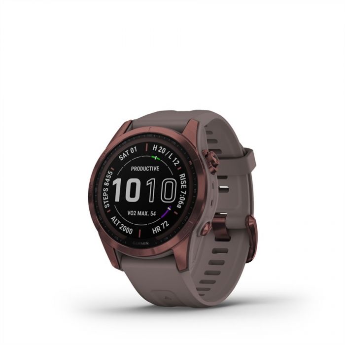 Garmin FENIX 7S SAPPHIRE BRONZ TIT�NIUM PALASZ�RKE SZILIKON SZ�JJAL (SOLAR)	