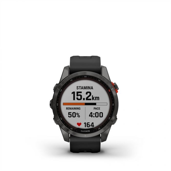 Garmin FENIX 7S SOLAR SZ�RKE, FEKETE SZILIKON SZ�JJAL	