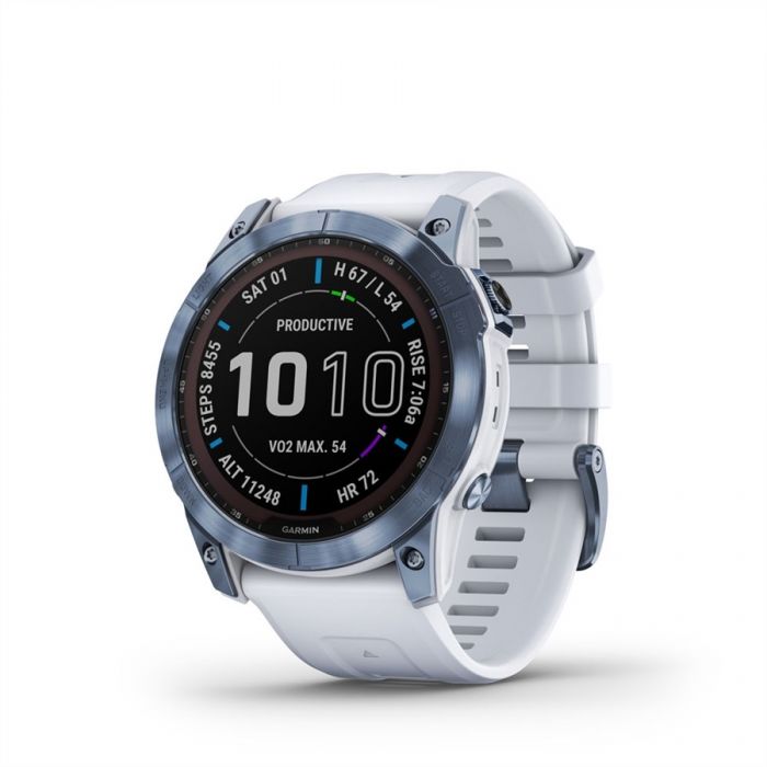 Garmin FENIX 7X SAPPHIRE FEHÉR, ÁSVÁNYKÉK, FEHÉRKŐ SZILIKON SZÍJJAL (SOLAR)
