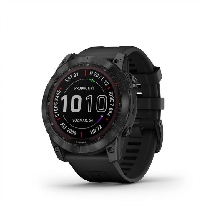 Garmin FENIX 7X SAPPHIRE FEKETE, FEKETE SZILIKON SZÍJJAL (SOLAR)