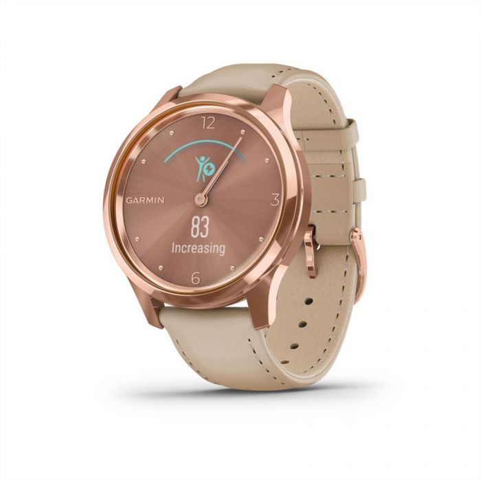 Garmin V�VOMOVE LUXE ROSE GOLD K� SZ�N� B�R SZ�JJAL, 18K ARANY CSATTAL