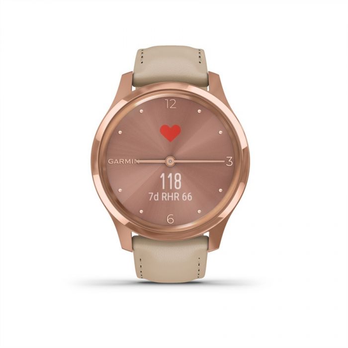Garmin V�VOMOVE LUXE ROSE GOLD K� SZ�N� B�R SZ�JJAL, 18K ARANY CSATTAL